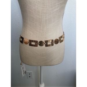 12th Tribe Gold Square and Circle Chain Belt - OS
